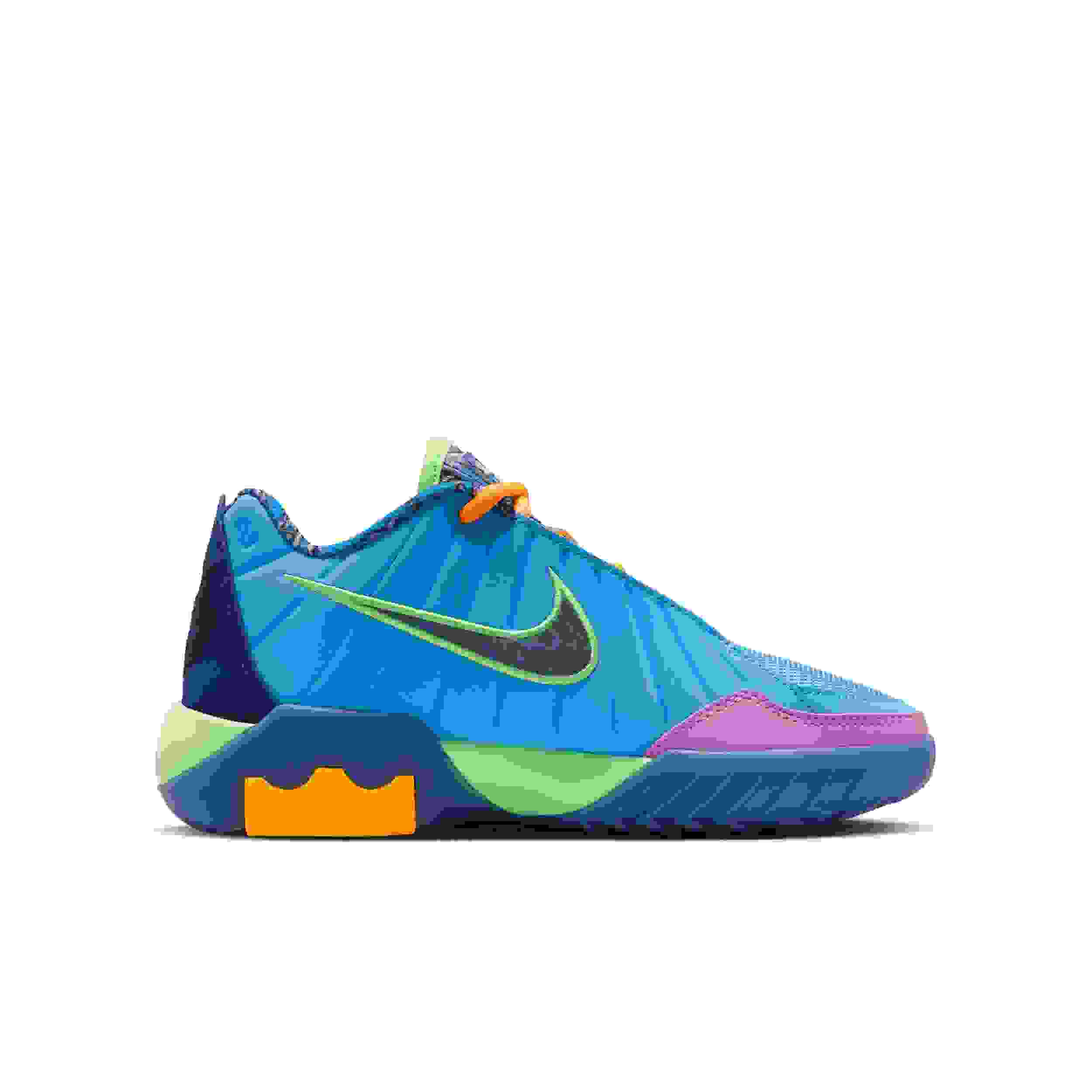 Nike LeBron Witness 9 Grade School Boys' "Blue/Midnight Navy/Lime Blast/Black" Basketball Shoe